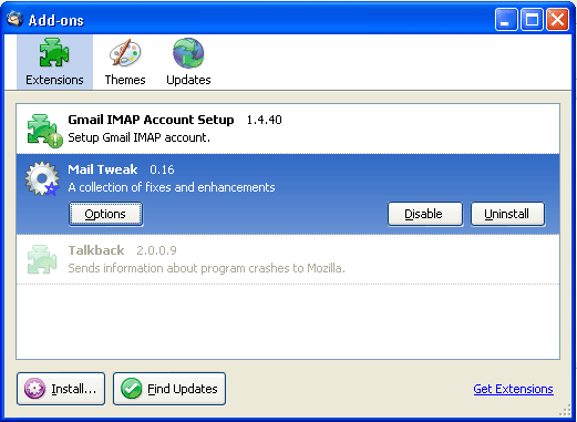 Thunderbird addons