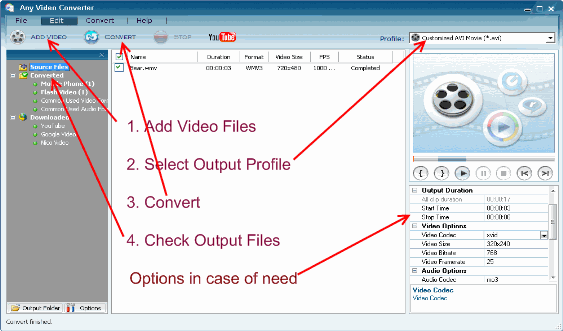 Convert Video Files / Formats Tool