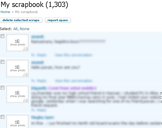 Faster access to orkut scrapbook