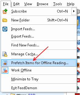 Download feeds for offline reading