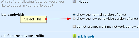 slow internet orkut setting