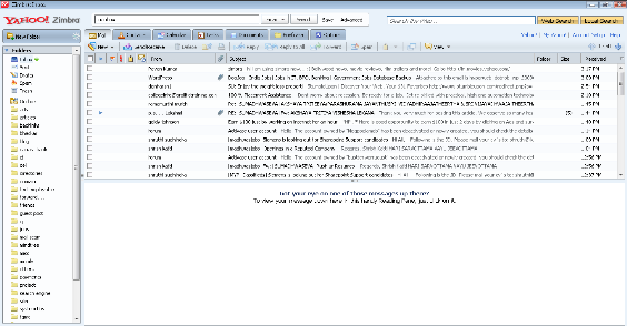 Mail Interface of Zimbra Desktop -review